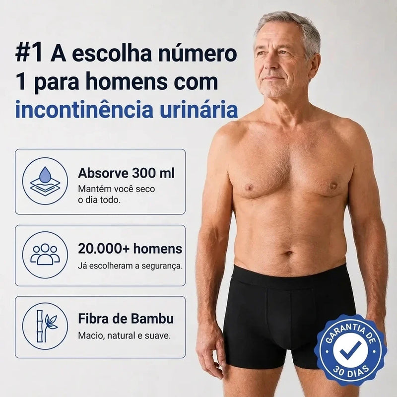 Boxer para Incontinência para Homens em Algodão